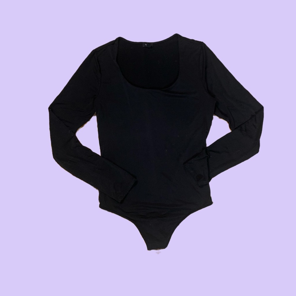 Body slimming black long sleeve bodysuit body contour size S